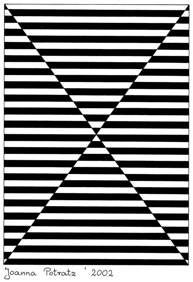 a black and white striped pattern with the diagonal lines in it's center, as if they were intersecting