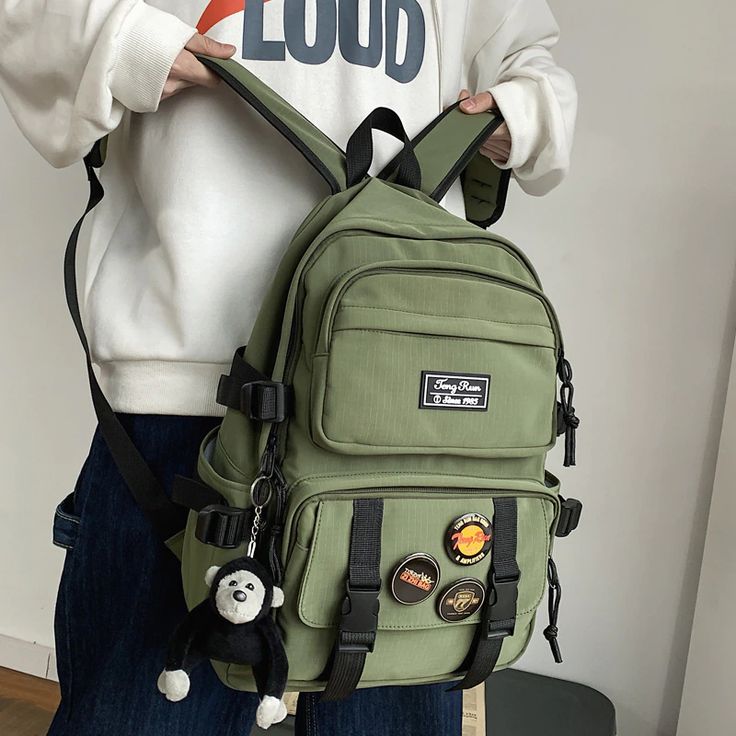 Smarter Shopping, Better Living! Aliexpress.com Plaid Backpack, Grunge Accessories, Back To School Backpacks, Y2k Aesthetic Outfits, Waterproof Backpack, Cool Backpacks, Large Backpack, Grunge Fashion, Laptop Backpack