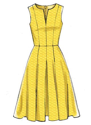 a drawing of a yellow dress on a mannequin neckline, with an open back