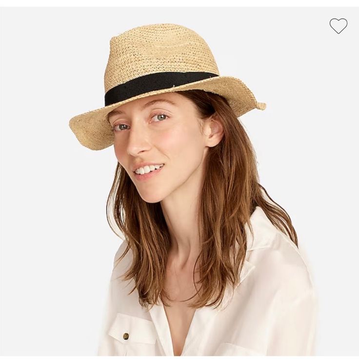 Nwt J. Crew Packable Straw Hat-Sz M-L Brand New, Never Worn Casual Sun Hat With Short Brim For Day Out, Casual Wide Brim Sun Hat, Casual Brown Packable Hat, Casual Natural Straw Hat Packable, Casual Natural Color Packable Straw Hat, Casual Flat Brim Sun Hat For Day Out, Casual Brimmed Sun Hat For Day Out, Casual Packable Sun Hat In Natural Color, Casual Lightweight Panama Hat In Natural