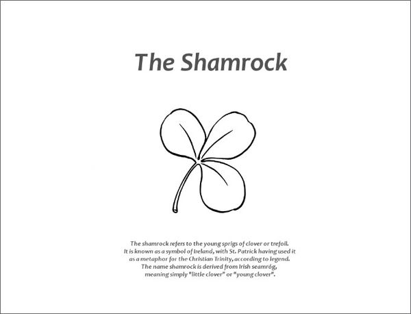 the shamrock is shown in black and white