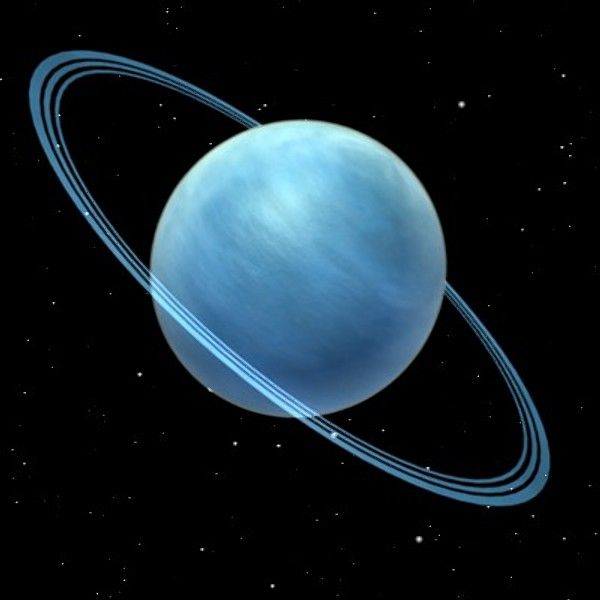 an artist's rendering of the planet with rings around it