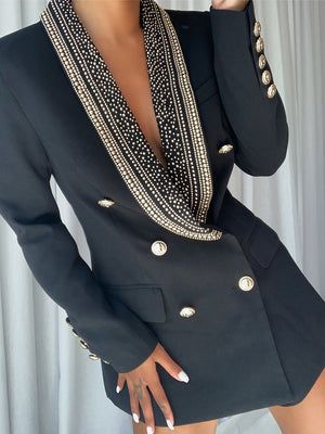 Blazers & Jackets – ZCRAVE Open Back Blazer, Blazer 77, Designer Leather Jackets, Gold Evening Dresses, Blazer Set, فستان سهرة, Jumpsuits And Romper, Long Blazer, Maxi Dress Evening