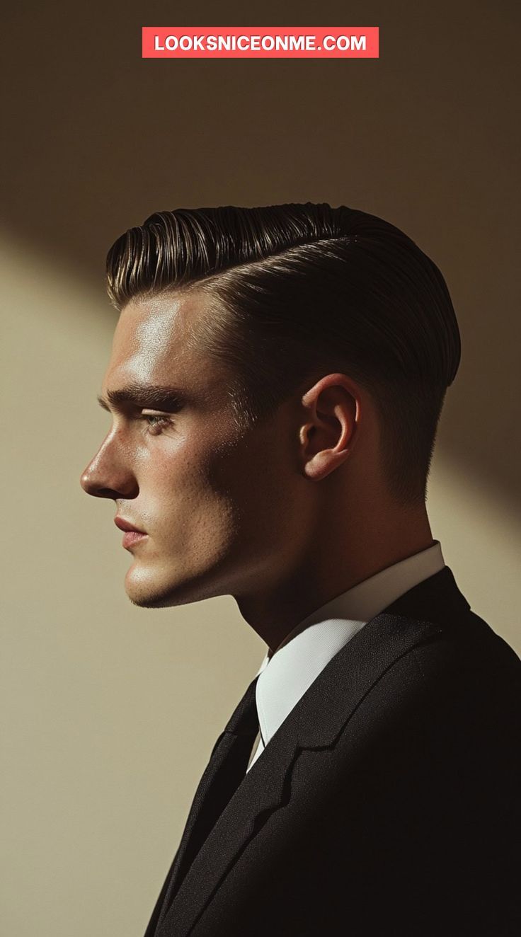 Elevate your formal attire with a modern textured pompadour. This hairstyle adds volume and style by sweeping the hair upwards and back, creating a bold yet polished look. It’s ideal for adding a contemporary twist to traditional formalwear. Formal Hairstyles For Men, Hairstyle With Beard, Hairstyles For Diamond Face Shape, Hairstyles For Diamond Face, Vintage Hairstyles For Men, Formal Hairstyles Men, Classic Mens Haircut, Hairstyles With Beard, Diamond Face Hairstyle