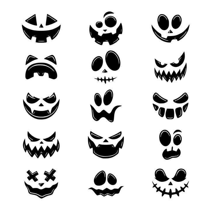 halloween pumpkin faces with different expressions