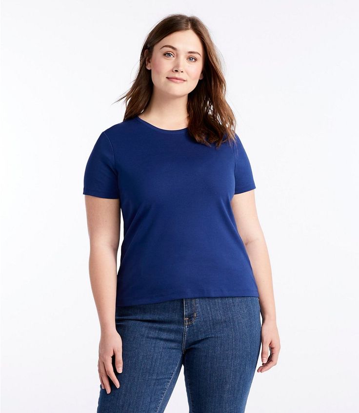 Women's L.L.Bean Tee, Short-Sleeve Crewneck Classic Short Sleeve T-shirt For Casual Gatherings, Trendy T-shirt For Casual Gatherings, Simple Relaxed Fit T-shirt, Classic Solid Color T-shirt For Casual Gatherings, Classic Solid T-shirt For Casual Gatherings, Graphic Tee For Casual Gatherings, Short Sleeve, Graphic Tee T-shirt For Casual Gatherings, Casual Everyday T-shirt, Plain Everyday Tops