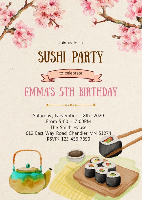 a sushi party is going on in the middle of the day and it's time to celebrate