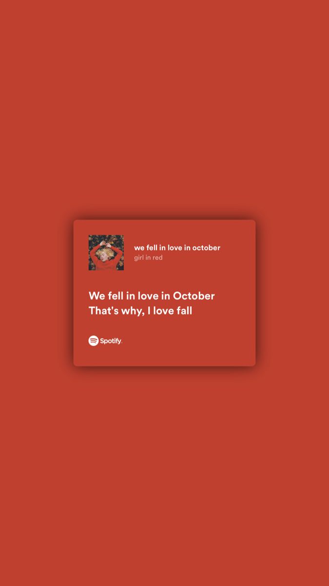 a red card with the words we fall in love in october and it's been valentine's day