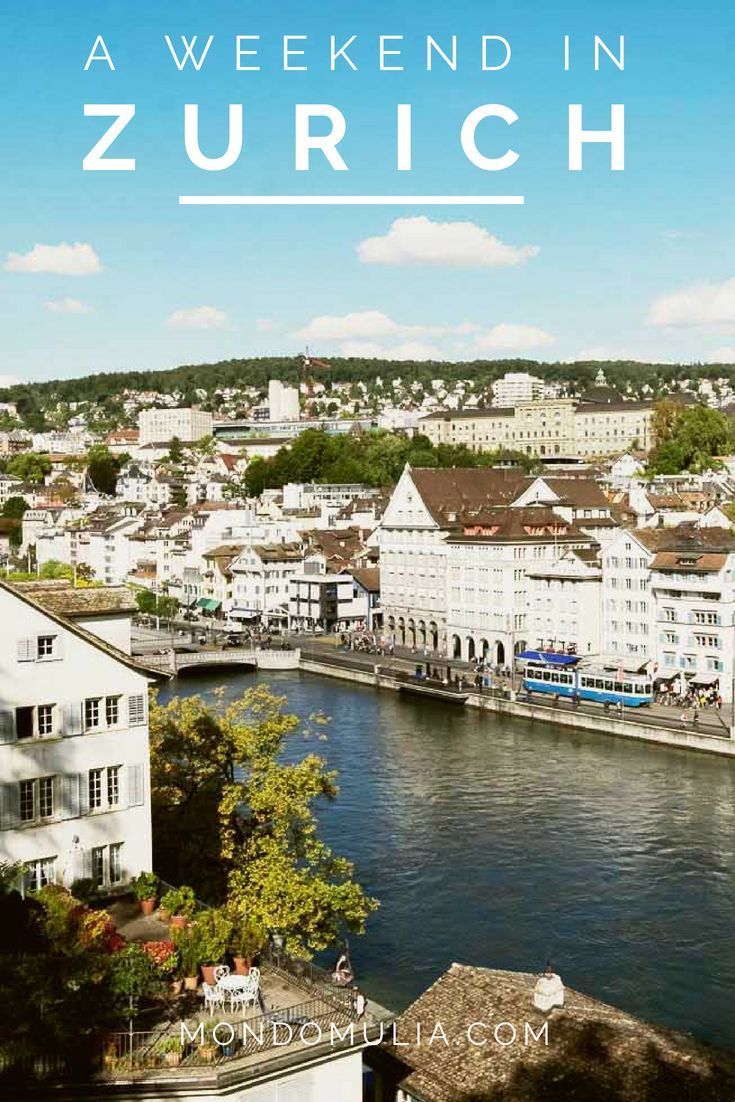 a river with buildings in the background and text overlay that reads what to do in a weekend in zuirich