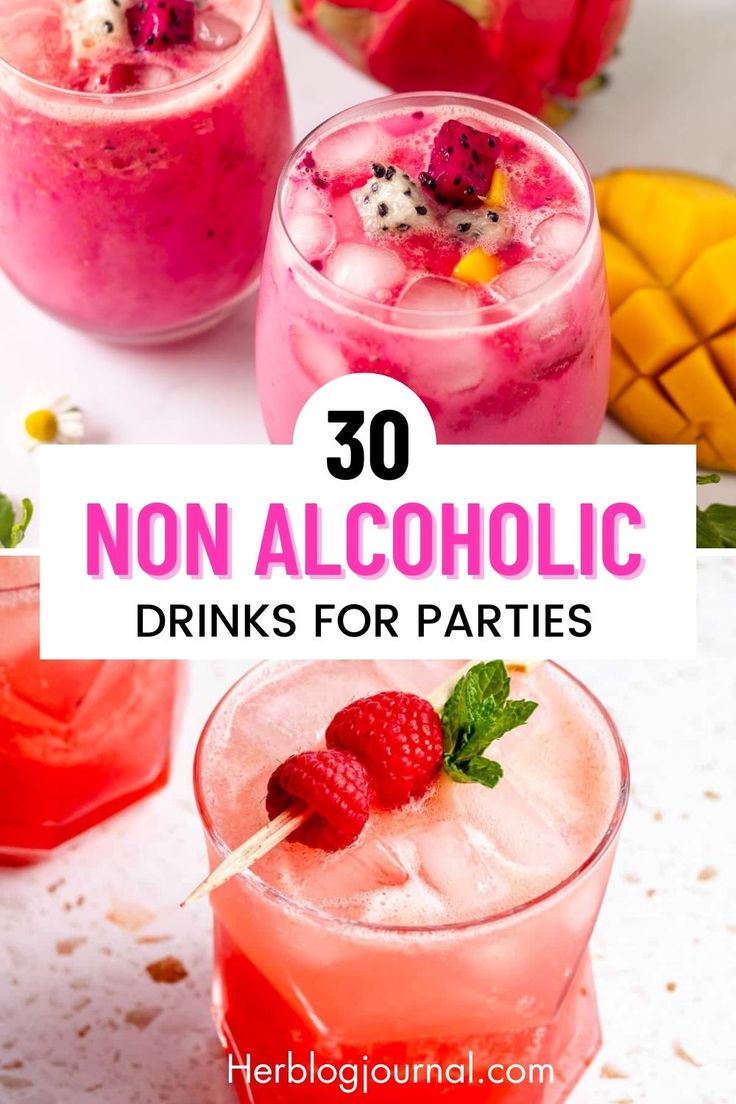 Healthy non-alcoholic drink recipes for kids and parties. Non Alcoholic Drinks For Parties, Non Alcoholic Drink Recipes, Drinks For Parties, Apple Cider Punch Recipes, Super Bowl Drinks, Alcoholic Drink Recipes, Alcoholic Eggnog, Nonalcoholic Party Drinks, Summer Drinks Alcohol Recipes