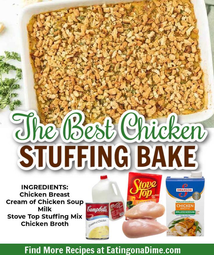 the best chicken stuffing bake recipe is shown in this ad for an upcoming cookbook