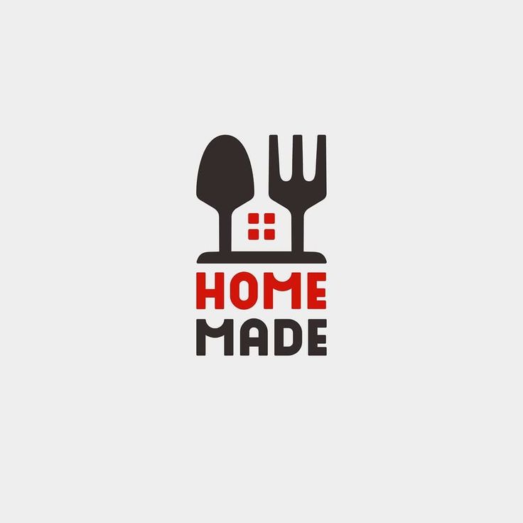 a fork and knife with the words home made written in red on top of it