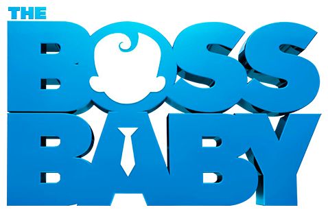 the boss baby logo is shown in blue