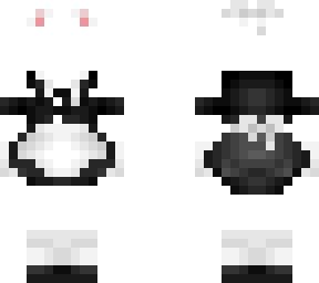 four pixellated images of black and white hats, one with a red dot on it