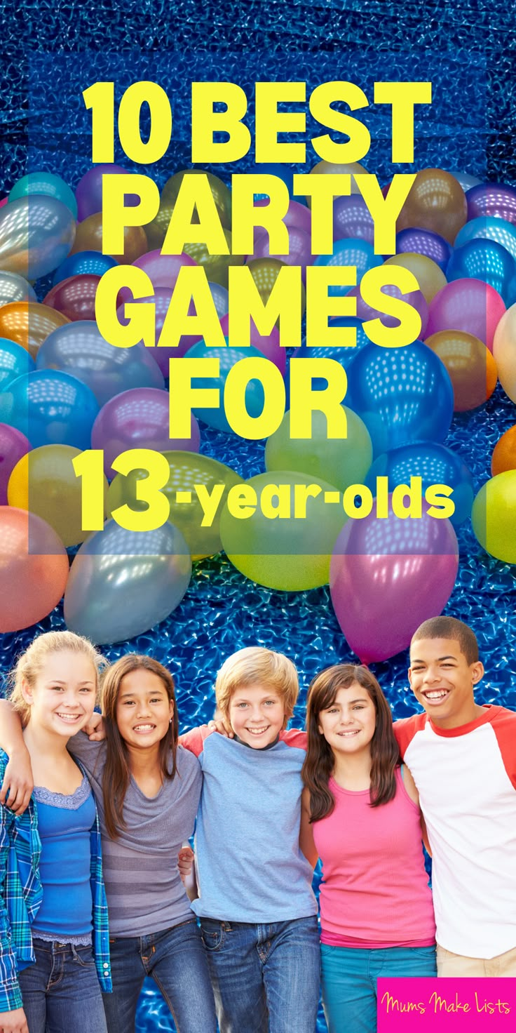 This is a list of the ten best party games for 13-year olds, fun birthday party games for 13-year-old birthday parties, add these fun party games to your party planning checklist for making the best 13th birthday party for your son or daughter. These are the most popular birthday party games for 13-year-olds, teen party games, fun teen party games, teen birthday party games, games for teenagers, the best party games for teens. 13th birthday party, 13-year-old party, party for 13-yea-old Party Games For 3rd Graders, Thirteenth Birthday Party Games, Fun Games To Play At A 13th Birthday Party, 13th Birthday Party Games For Boys, Teen Birthday Party Game, 13 Birthday Games Ideas, Old School Party Games, Party Games For Middle Schoolers, 13 Birthday Party Activities