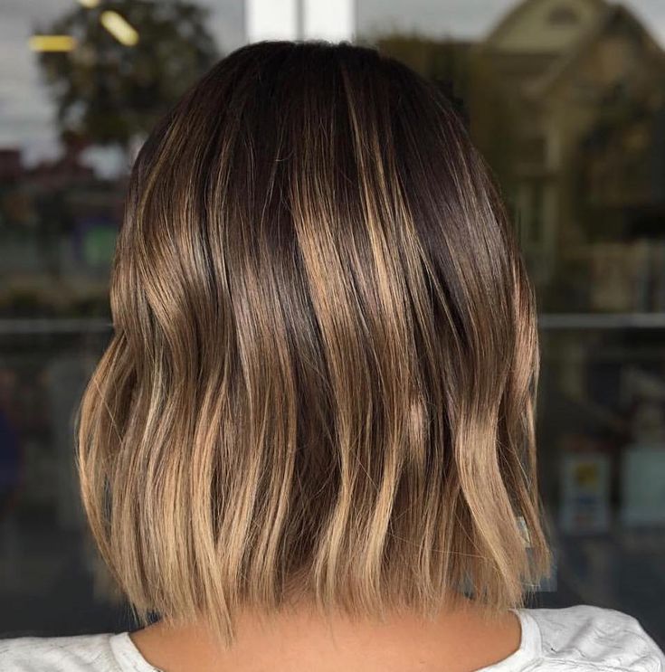 Shiny Melting Bronde Highlights for Bob Cut Brunette Long Bob Balayage, Medium Bob Balayage Brown, Cool Brown Bob Hair, Lob Haircut Brown Balayage, Biolage Bob Short Hairstyles, Hairstyle For Long Neck For Women, Beleyage Hair Brunette Short, Short Bob Haircuts Balayage, Brunette Bob Blonde Highlights