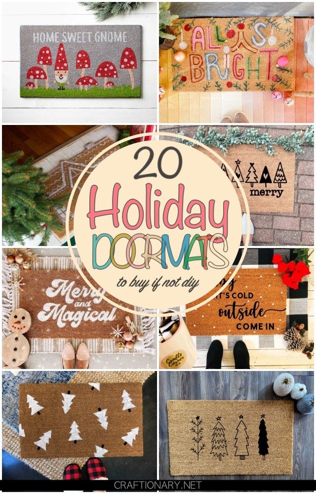 christmas doormats with the words 20 holiday decorations on them