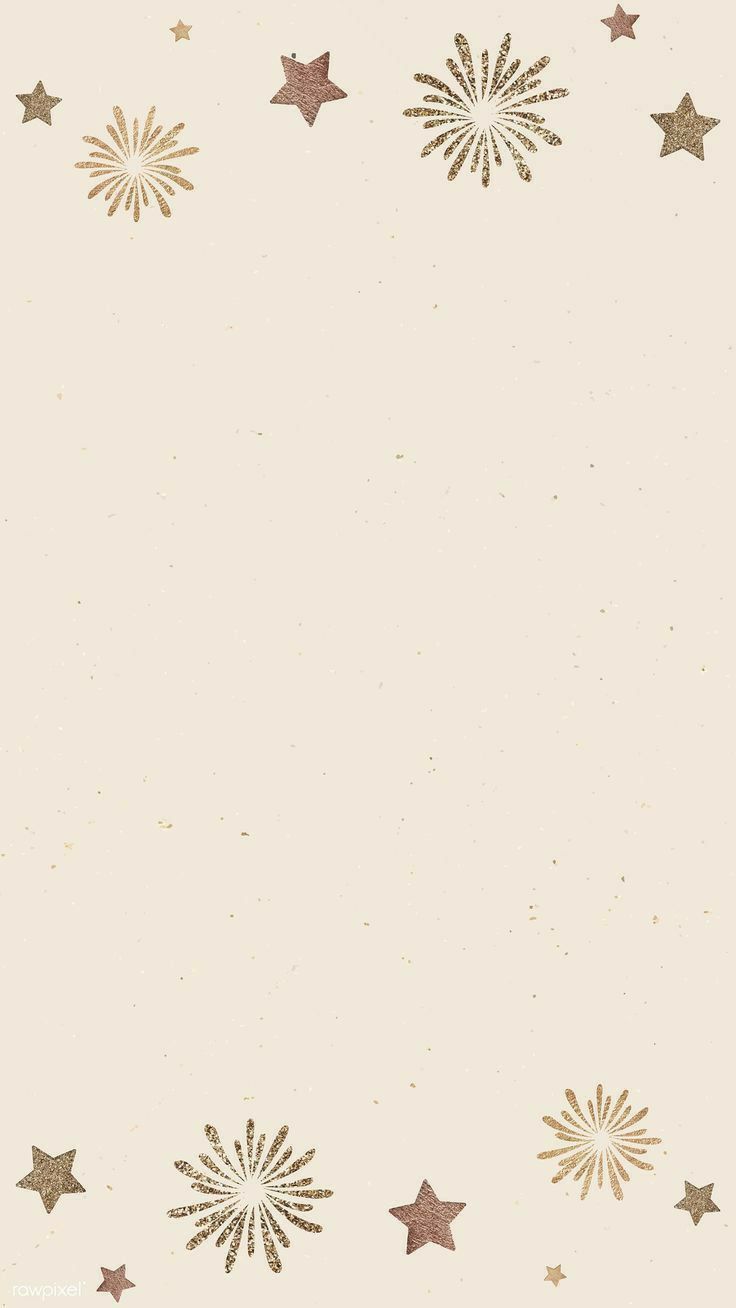 a beige background with gold stars on it