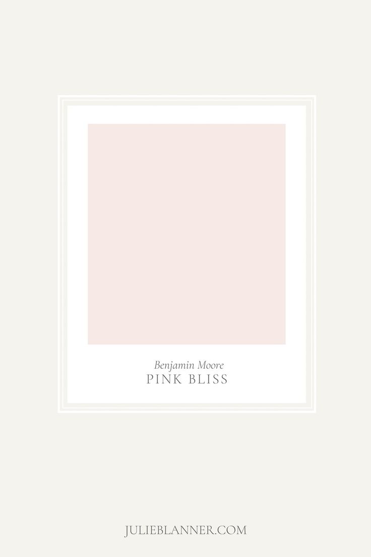 a white frame with the words pink bliss on it and a light pink square in the middle