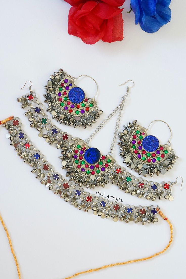 Afghan Jewellery Authentic Traditional Handmade Jewellery. Get in contact with us if there is any queries regarding the item. Check out my page for other items. Help my small business and promote Afghan culture by placing an order with us. We have different kinds and types of Afghan Vintage Jewelleries! Your feedback is much appreciated. Please let us know the item arrived safely! Bohemian Earrings With Stone Work, Handmade Bollywood Metal Jewelry, Handmade Metal Bollywood Jewelry, Bohemian Kundan Jewelry Sets With Stone Work, Bohemian Kundan Chandbali Jewelry Sets, Festive Bohemian Kundan Jewelry Sets, Bohemian Stone Work Jewelry For Navratri, Bohemian Chandbali Kundan Jewelry Sets, Bohemian Kundan Jewelry For Festivals