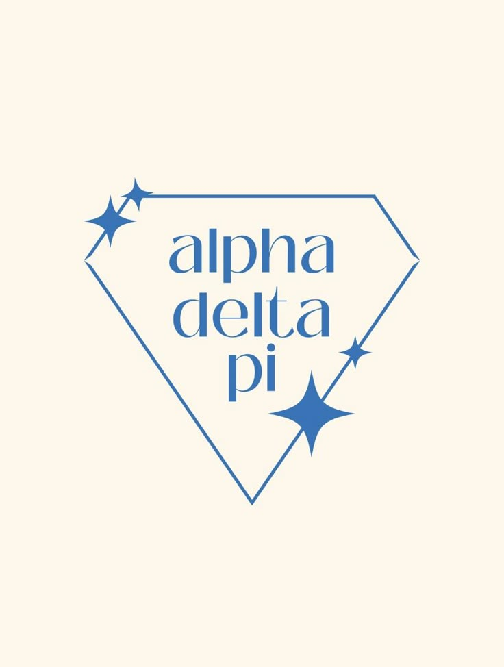 the logo for apna delta pi, with stars in blue on a white background