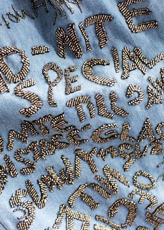 the letters are all over the fabric