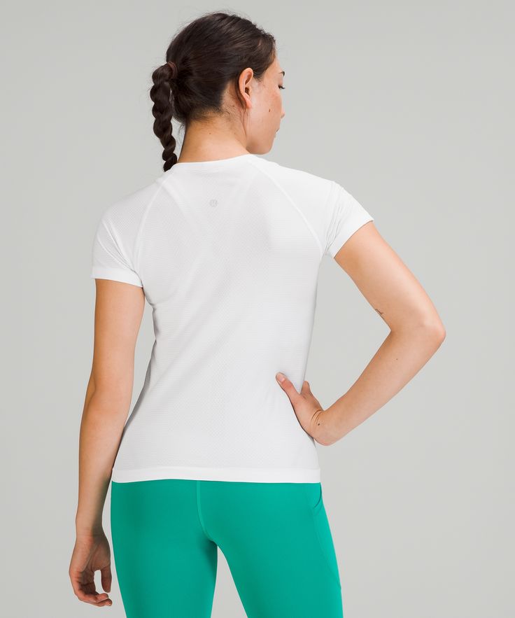 Go ahead, get sweaty. The Swiftly Tech collection, powered by seamless construction, is the ultimate gear for running and training. Shortened length means no riding up on race day. Swiftly Tech Short Sleeve, Sweaty Workouts, T Bag, Long Runs, Swiftly Tech, Short Sleeve Shirt Women, Short Sleeve Shirts, Race Day, Go Ahead