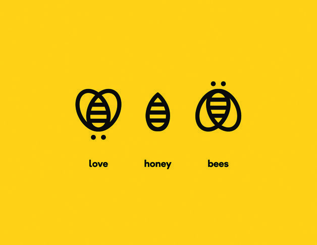 three different types of animals with the words love, honey, and bees on them