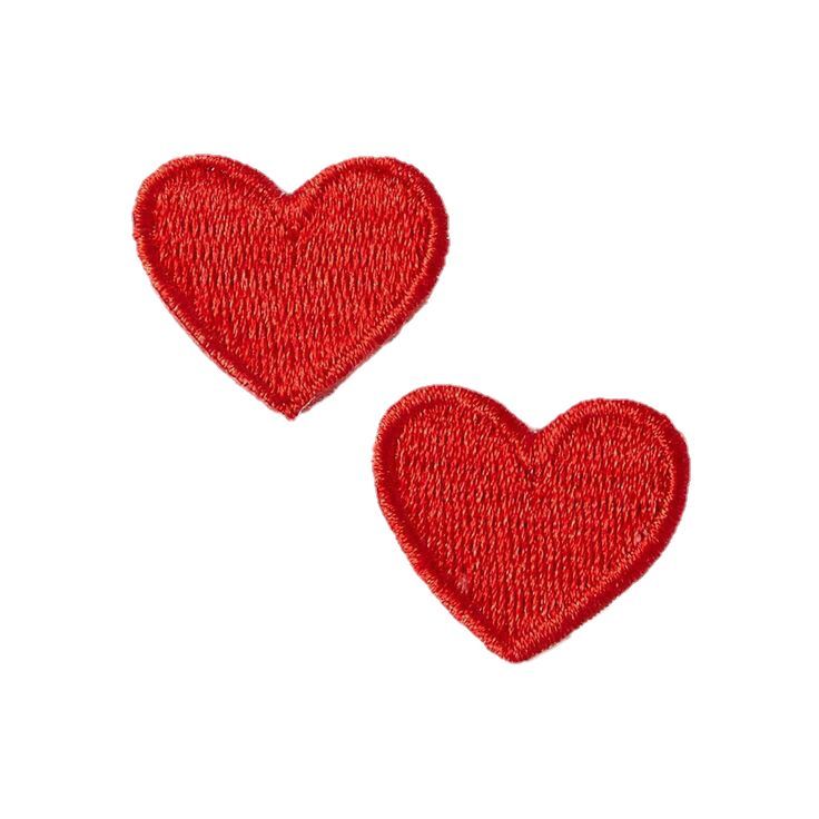 two red hearts on white background