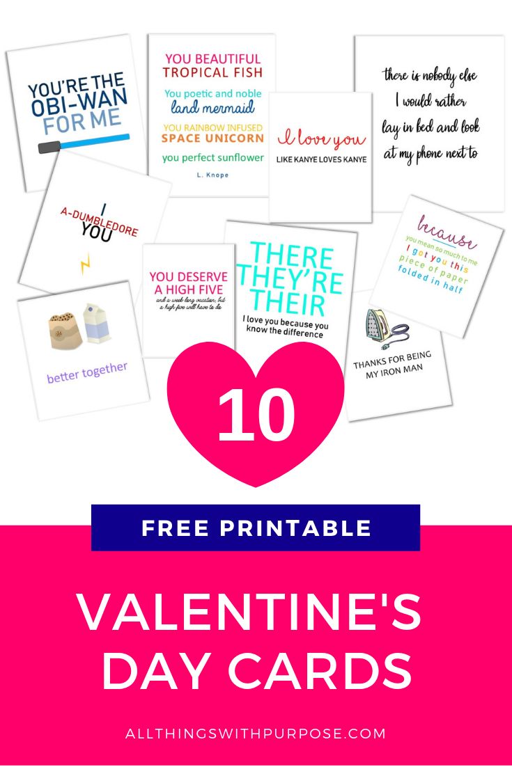 valentine's day cards with the text, free printables for valentine's day