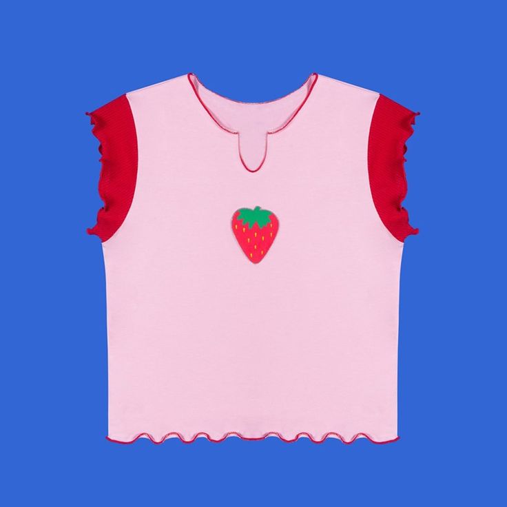 Color: pink t shirt, Size: M Egirl Clothing, Kawaii Strawberry, Strawberry Pink, Japanese Kawaii, Pink Strawberry, Kawaii Style, Outwear Women, Cute Strawberry, Pink T Shirt