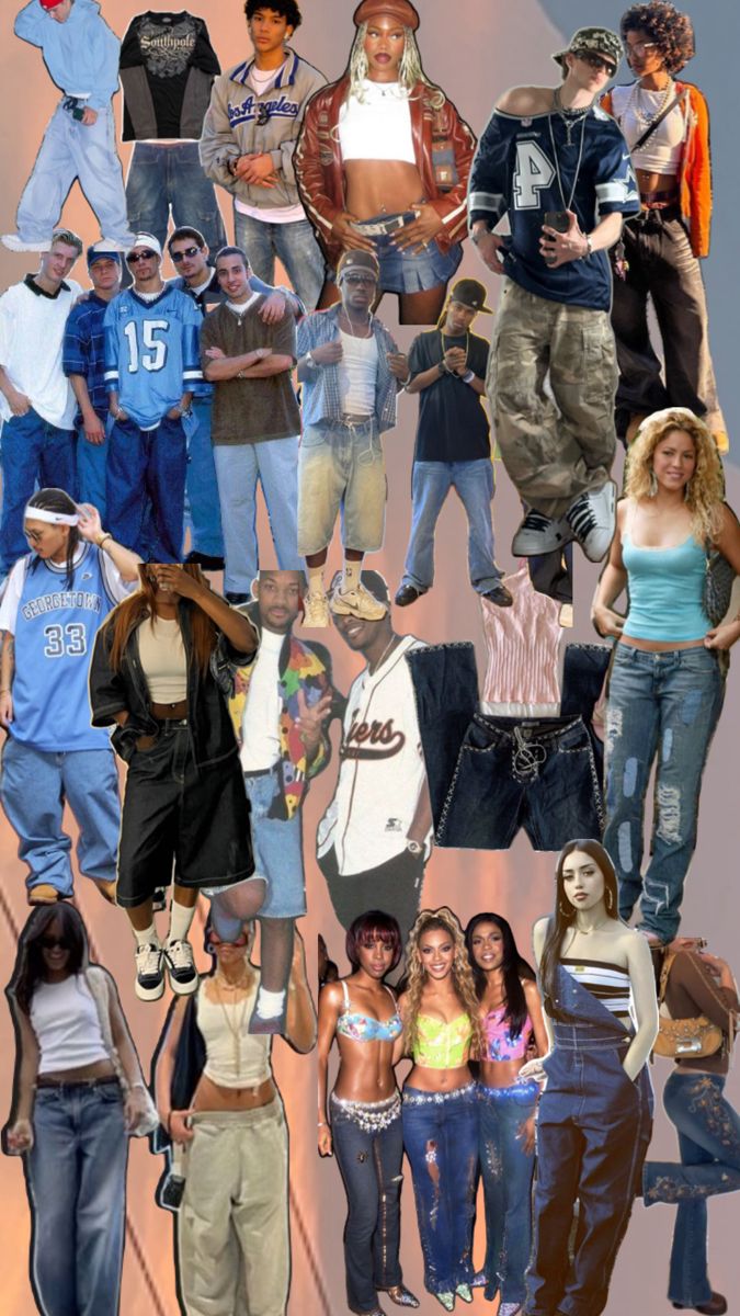 a collage of people in different outfits