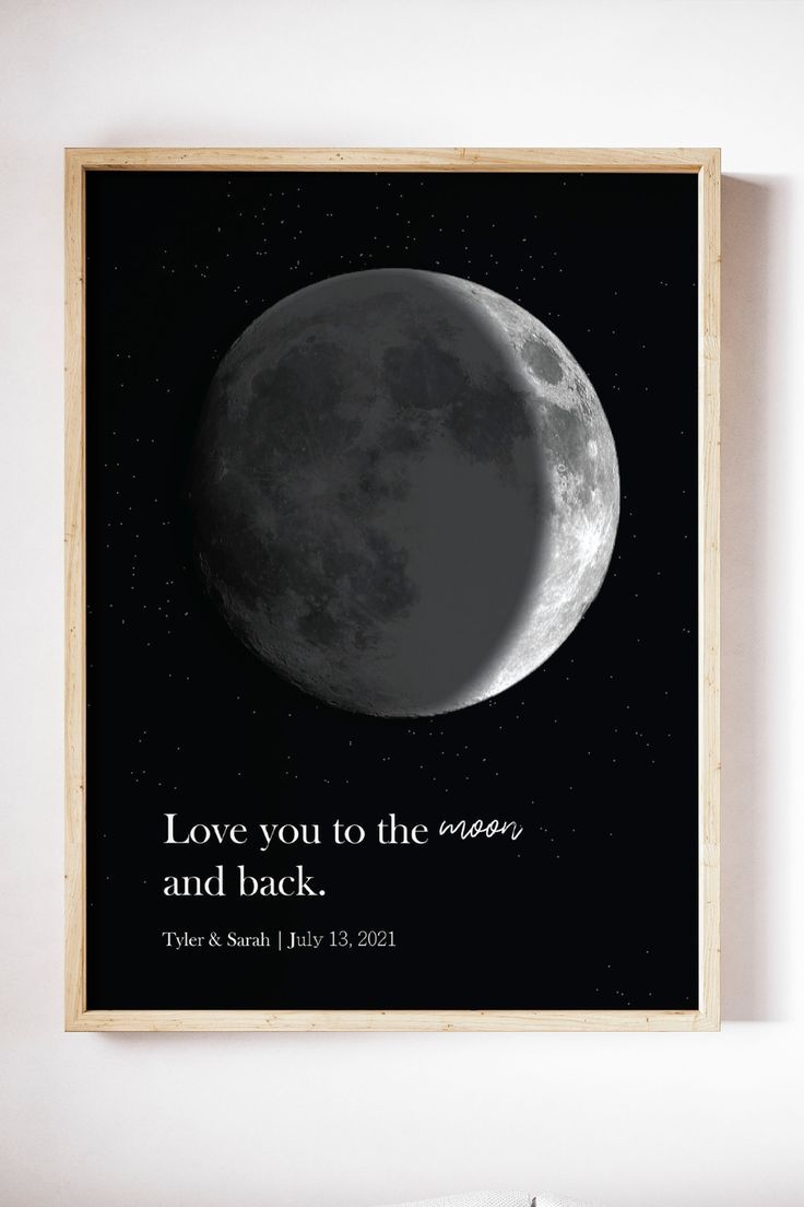 Custom Moon Phase Wall Art | Personalized Anniversary Gift | love you to the moon and back Line Art With Color, Newly Wedded Couple, 22nd Bday, Sky Map, Paragraphs For Him, Moon Gifts, Space Wall Art, Minimalist Landscape, Artist Aesthetic