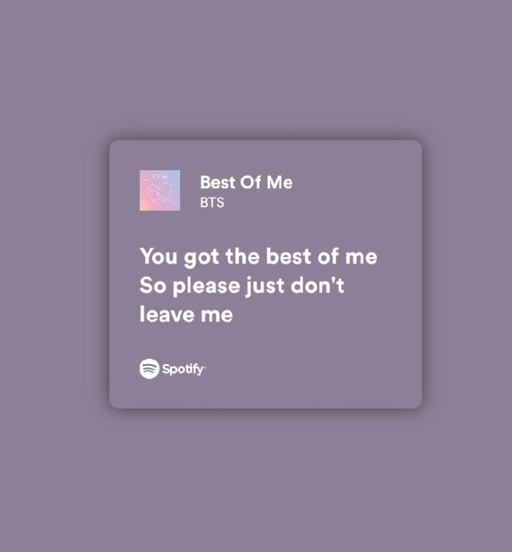 a purple card with the words best of me on it