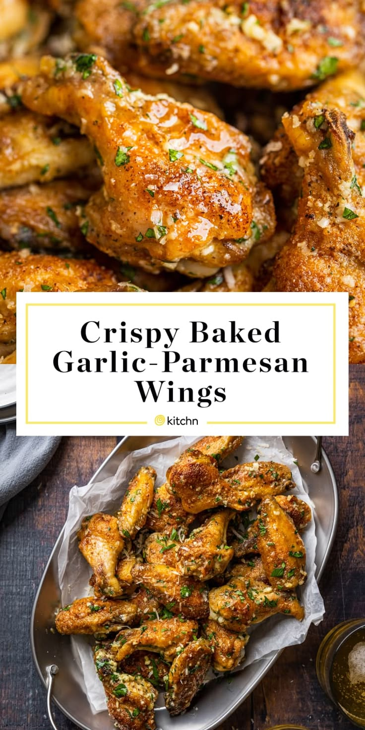 crispy baked garlic parmesan wings are the perfect appetizer for any party