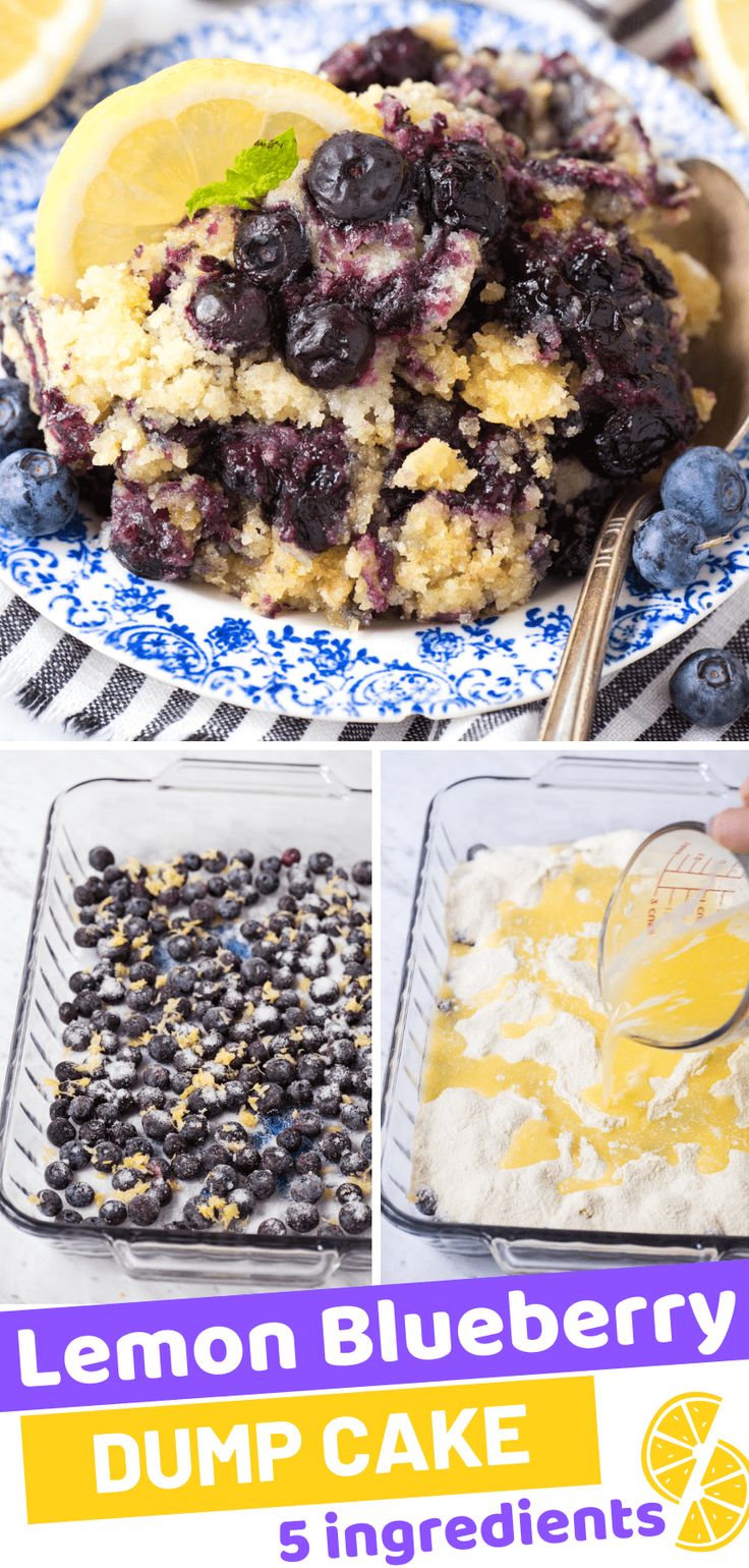 lemon blueberry dump cake recipe with 3 ingredients