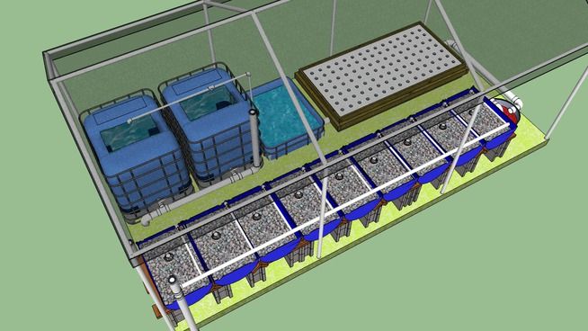 an image of a diagram of a water treatment facility with several tanks in the center