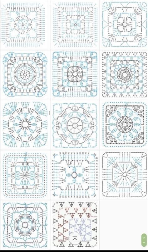 several square designs in blue and white