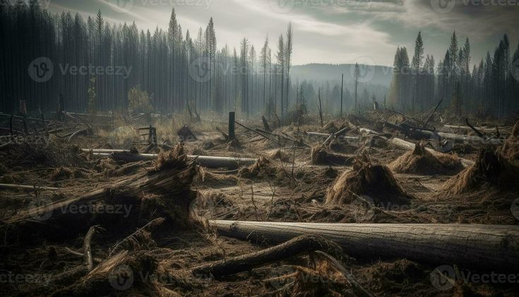 a forest filled with lots of dead trees