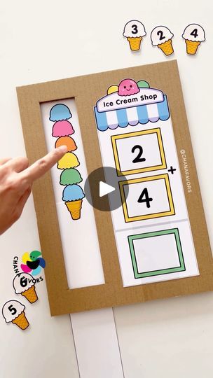 an ice cream shop counting game is shown