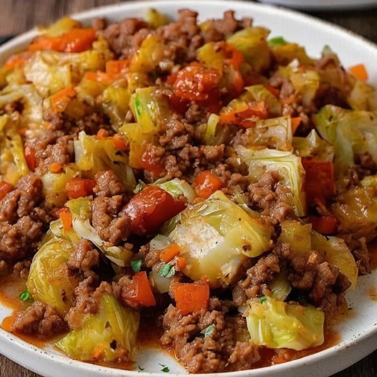 a close up of a plate of food with meat and veggies on it