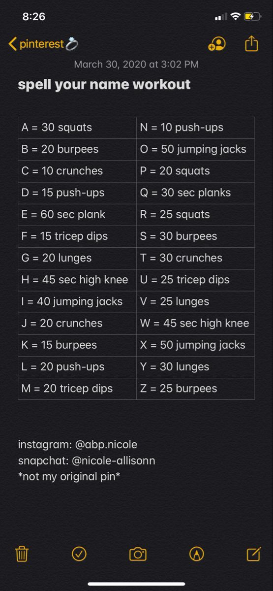 an iphone screen showing the workout schedule