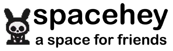 the logo for space hey, a space for friends with an image of a rabbit on it