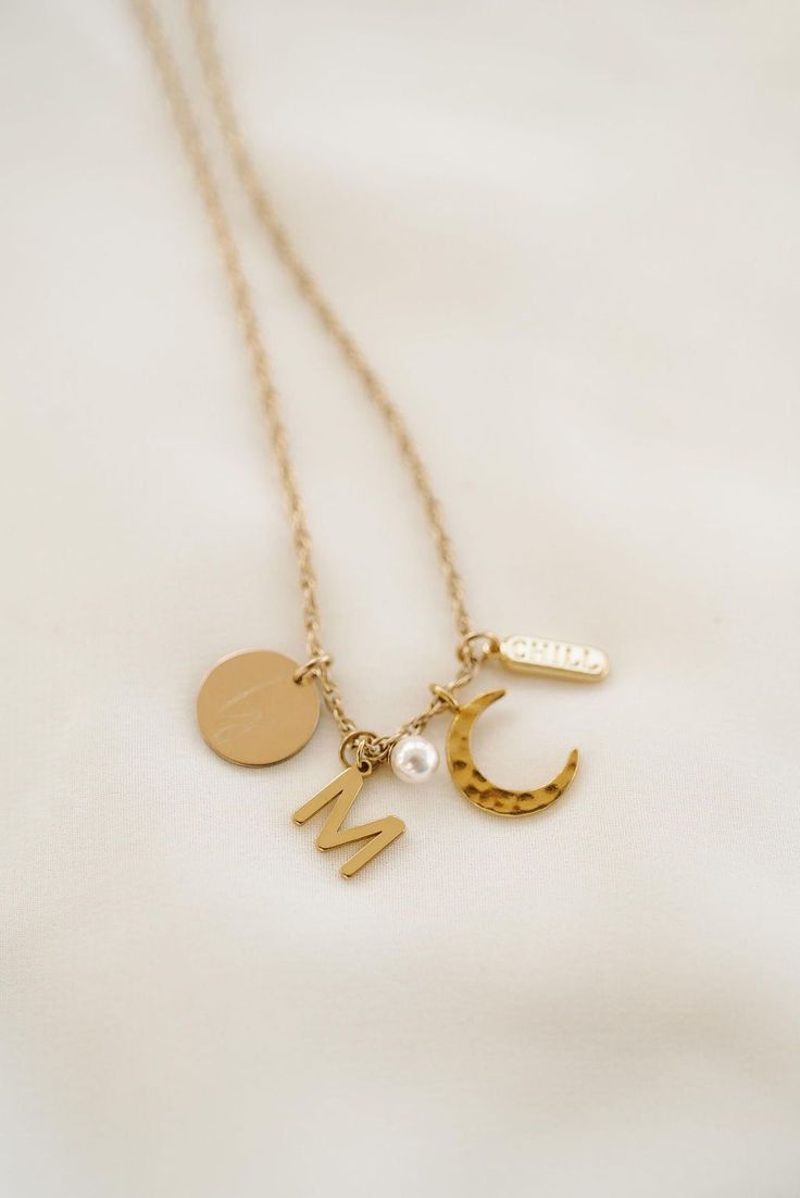 Choose your length + pick your chain + add your charms = a one-of-a-kind necklace just for you. Luna & Jade | Gold Jewelry | Handmade | Personalized Jewelry | Christmas Gift Ideas | Gifts Minimalist Charm Necklace With Pendant, Minimalist Gold Charm Necklaces, 14k Gold Filled Charm Necklaces For Gifts, Dainty Personalized Gift Charm Necklaces, 14k Gold Filled Charm Necklace As A Gift, 14k Gold Filled Charm Necklace For Gifts, Minimalist 14k Gold Filled Charm Necklace With Initial Pendant, Minimalist Charm Necklace With Dangling Charms As Gift, Personalized Dangle Gold Plated Charms