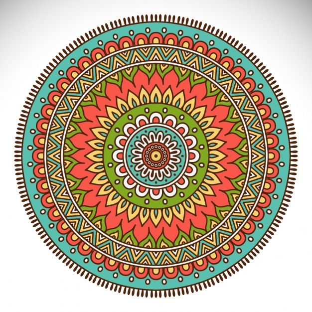 a colorful circular ornament on a white background