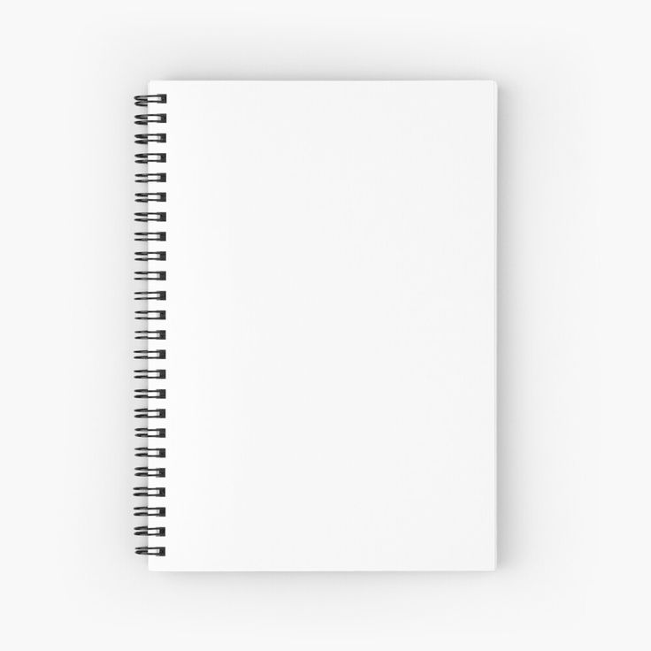 a white spiral notebook with black lines on the front and back cover is blank for text