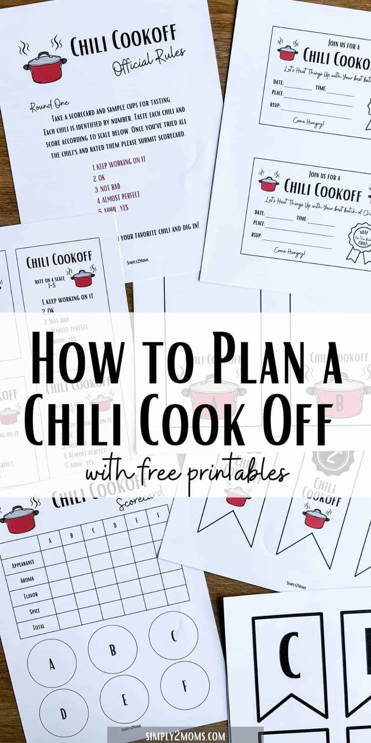 how to plan a chili cook off with free printables