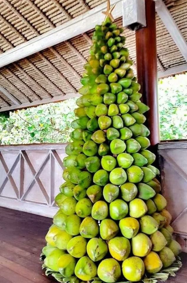 there is a very large tree made out of fruit