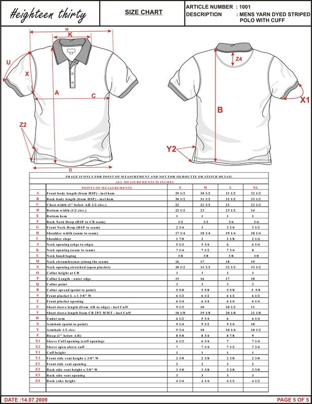 the size chart for an unisex polo shirt, with measurements to fit it