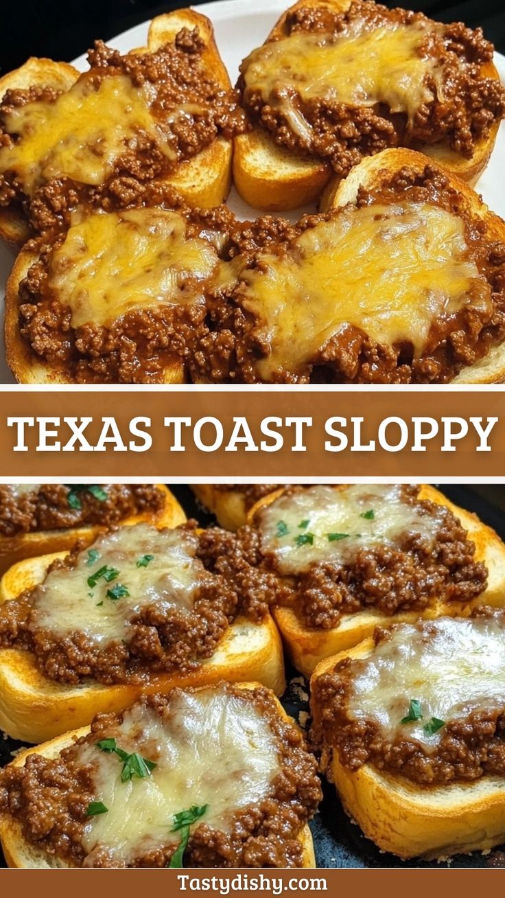 Delicious Texas Toast Sloppy Joes - Quick & Easy Recipe! Sloppy Joes Texas Style, Texas Sloppy Joe Recipe, Sloppy Joe Texas Toast Recipe, Sloppy Joe Toppings, Sloppy Joes On Garlic Toast, Open Face Sloppy Joe On Texas Toast, Sloppy Joe On Texas Toast, Sloppy Joes On Texas Toast, Sloppy Joe Sandwiches